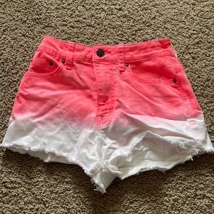 NWOT high rise cheeky ombré PacSun pink and white shorts